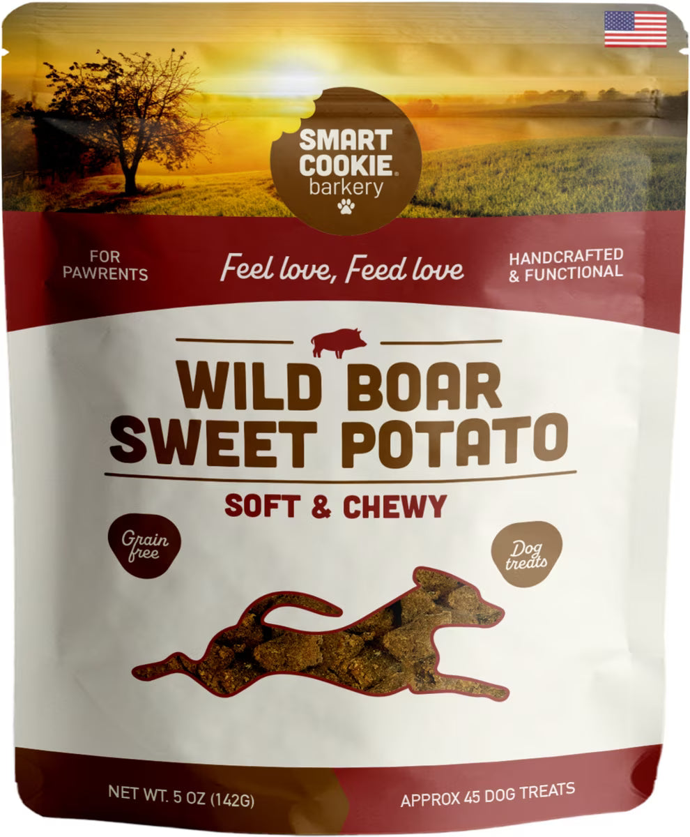 Smart Cookie Barkery Wild Boar & Sweet Potato Grain-Free Dog Treats, 5-oz bag