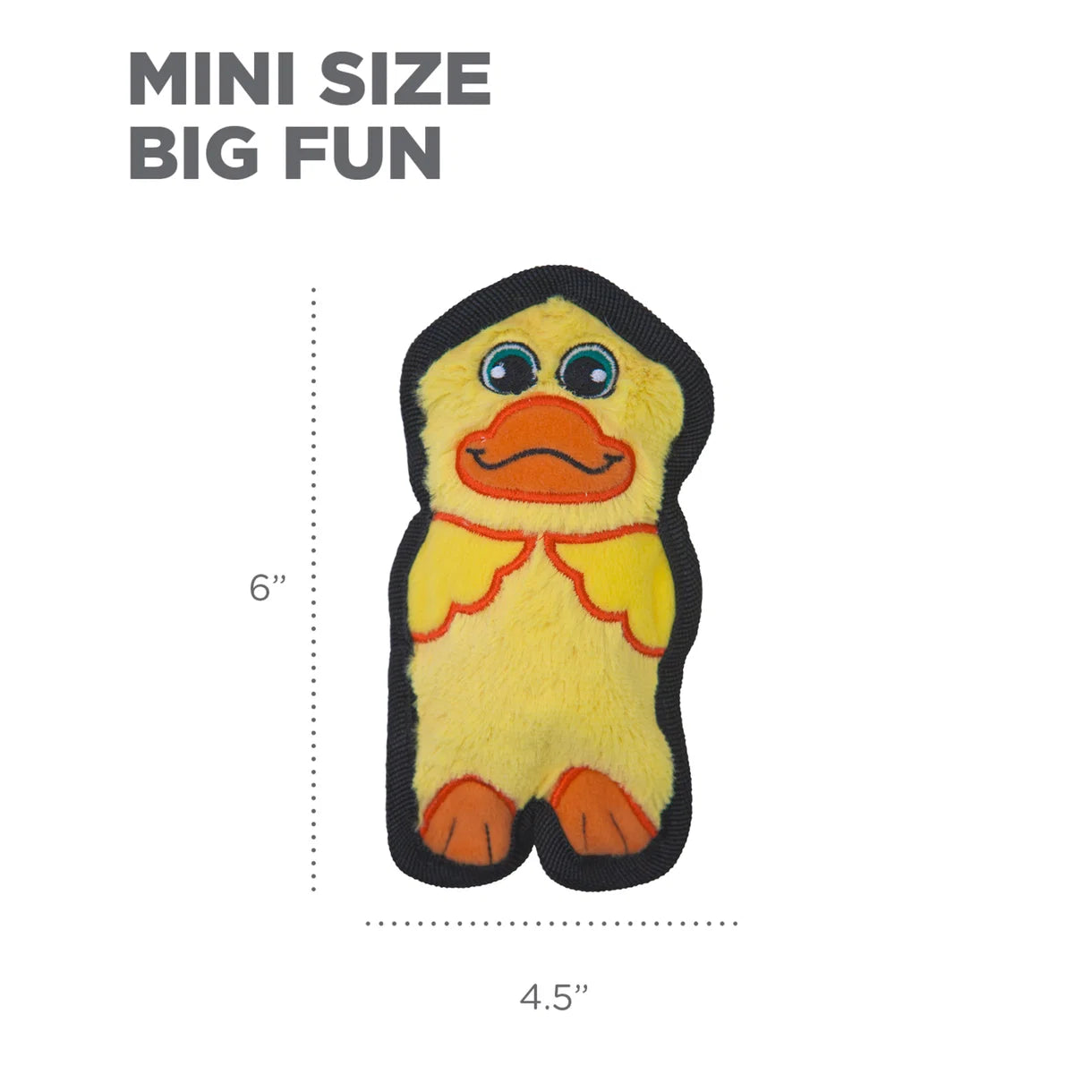 Outward Hound Durablez Minis Duck Tough Squeaky Dog Plush Toy, Yellow, X-Small
