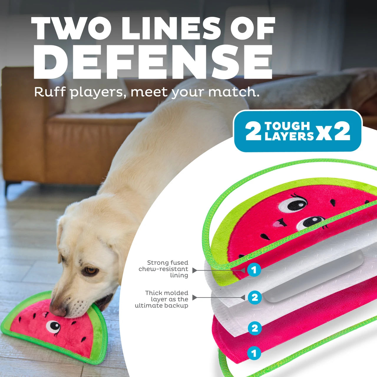Tough Skinz Durable Watermelon Dog Toy - Medium