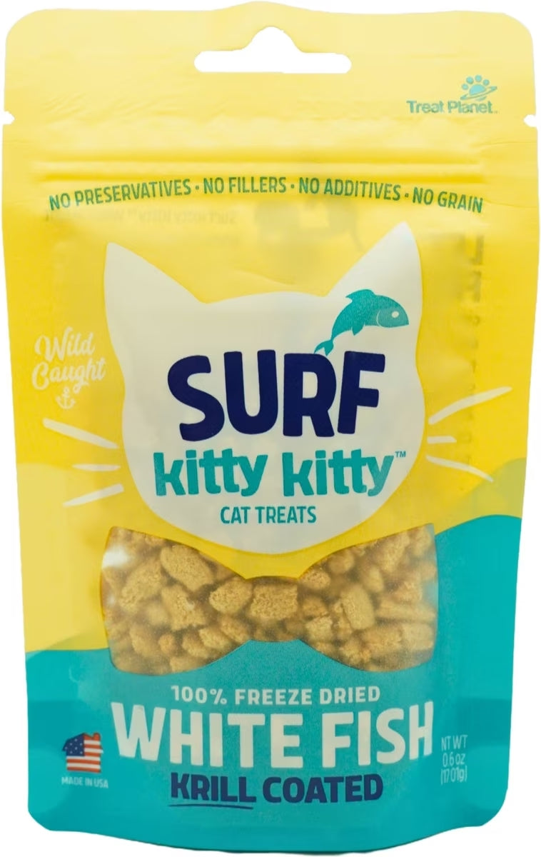 Surf Kitty Kitty Coated White Fish Grain-Free Freeze-Dried Cat Treats, 0.6-oz bag