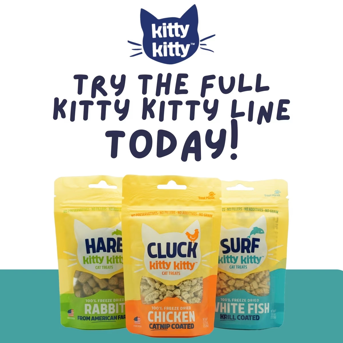 Surf Kitty Kitty Coated White Fish Grain-Free Freeze-Dried Cat Treats, 0.6-oz bag