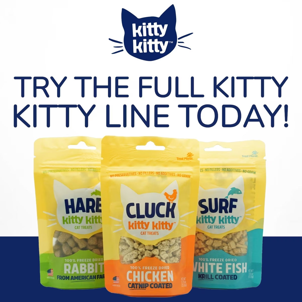 Hare Kitty Kitty Grain-Free Rabbit Freeze-Dried Cat Treats, 0.9-oz bag