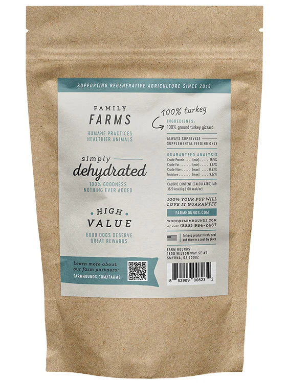 Farm Hounds Turkey Gizzard 4oz