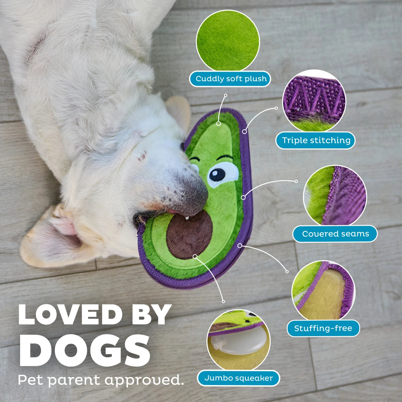 Tough Skinz Durable Avocado Dog Toy - Medium