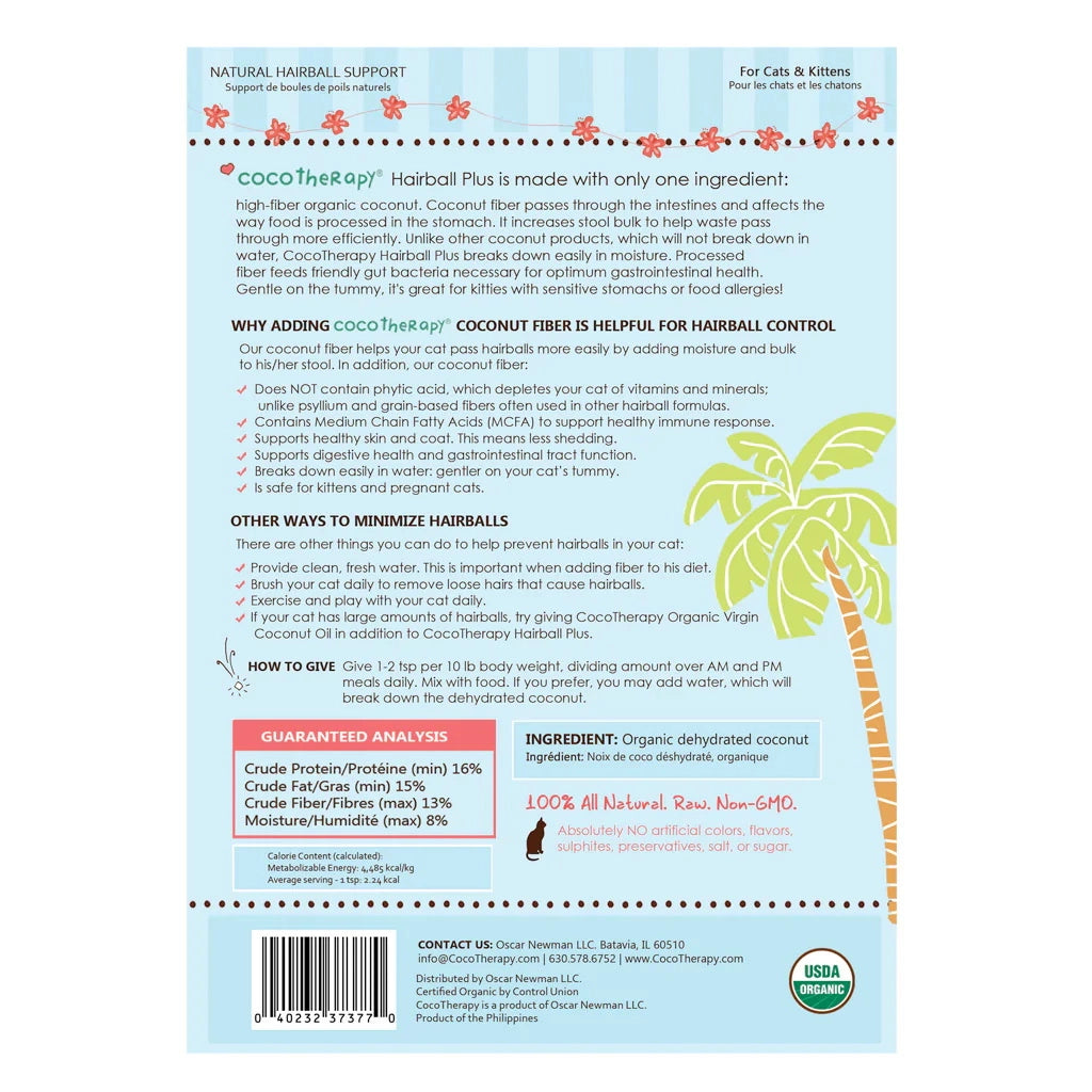 Organic Hairball Plus - Manejo de bolas de pelo para gatos y gatitos - 7oz