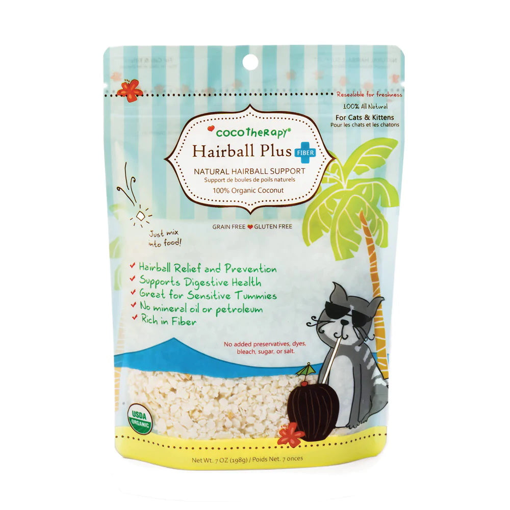 Coco Therapy Organic Hairball Plus - Hairball management for cats & kittens - 7oz